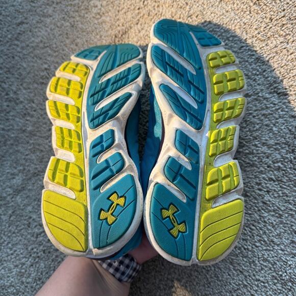 UA Under Armour Micro G Blue & Green Running Shoes Athletic Sneakers Size 8 - Picture 5 of 10